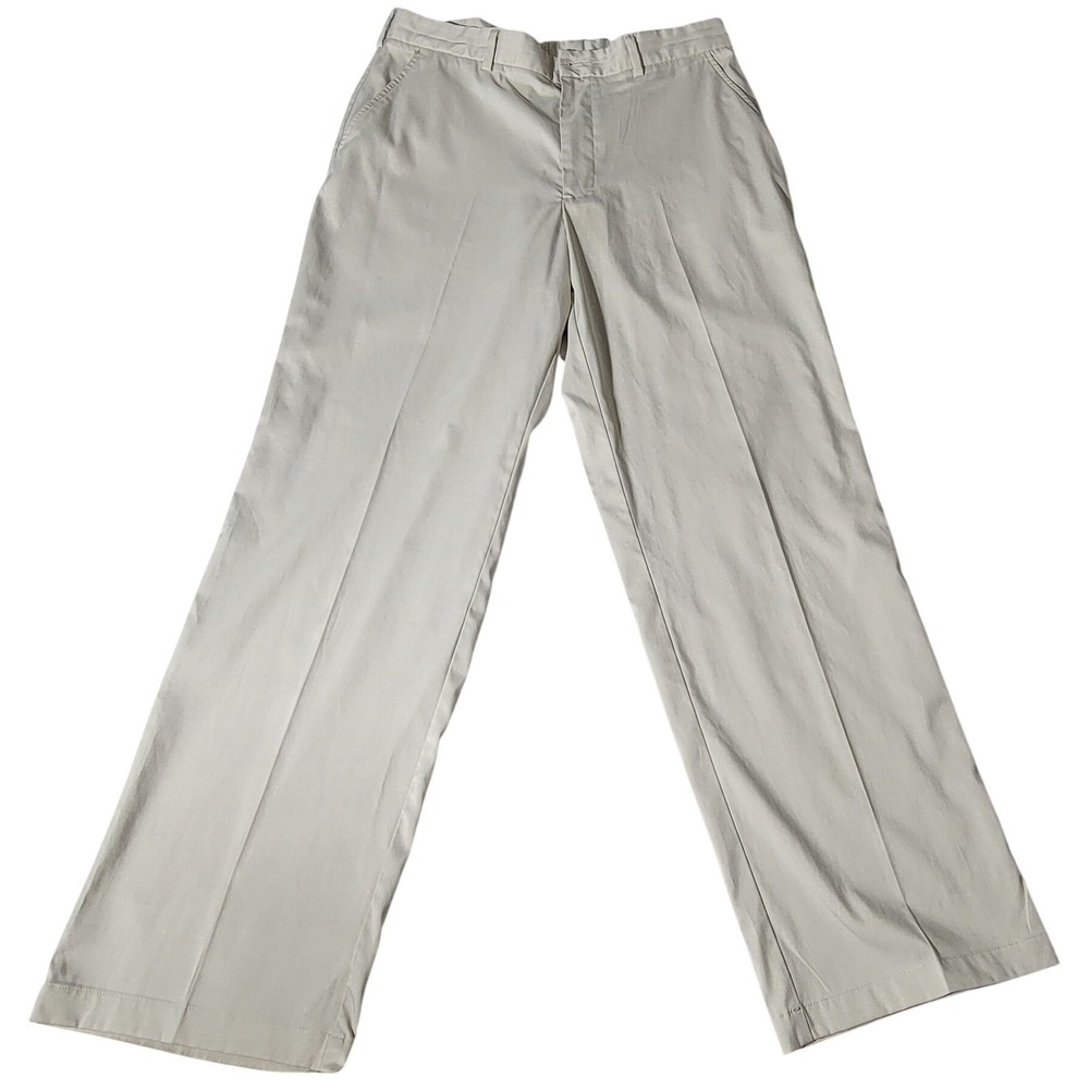Pebble Beach Performance Mens Khaki Golf Pants 34x32 Straight Leg Stretch